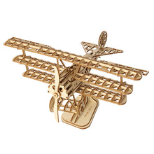 Charger l'image dans la galerie, Rolife Airplane - Biplan en bois assemblé, vue d'ensemble