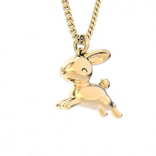 Charger l'image dans la galerie, Collier plaqué or 18 carats CHOCLI "Flying bunny" - lapin