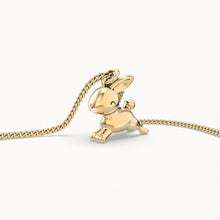 Charger l'image dans la galerie, Collier plaqué or 18 carats CHOCLI "Flying bunny" - lapin