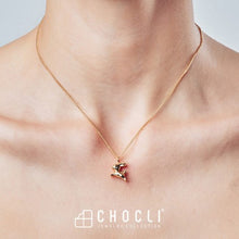 Charger l'image dans la galerie, Collier plaqué or 18 carats CHOCLI "Flying bunny" - lapin