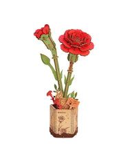 Charger l'image dans la galerie, Puzzle 3D en bois à monter soi-même - Red carnation (ROWOOD)