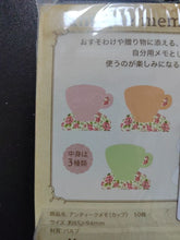 Charger l'image dans la galerie, Vue arrière du paquet Antique Memo modèle Tasse détaillant les 3 coloris intérieurs : rose, pêche et vert d'eau.