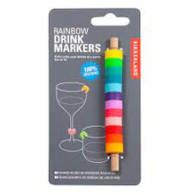 Charger l'image dans la galerie, Lot de 12 marque-verres arc-en-ciel en silicone réutilisable
