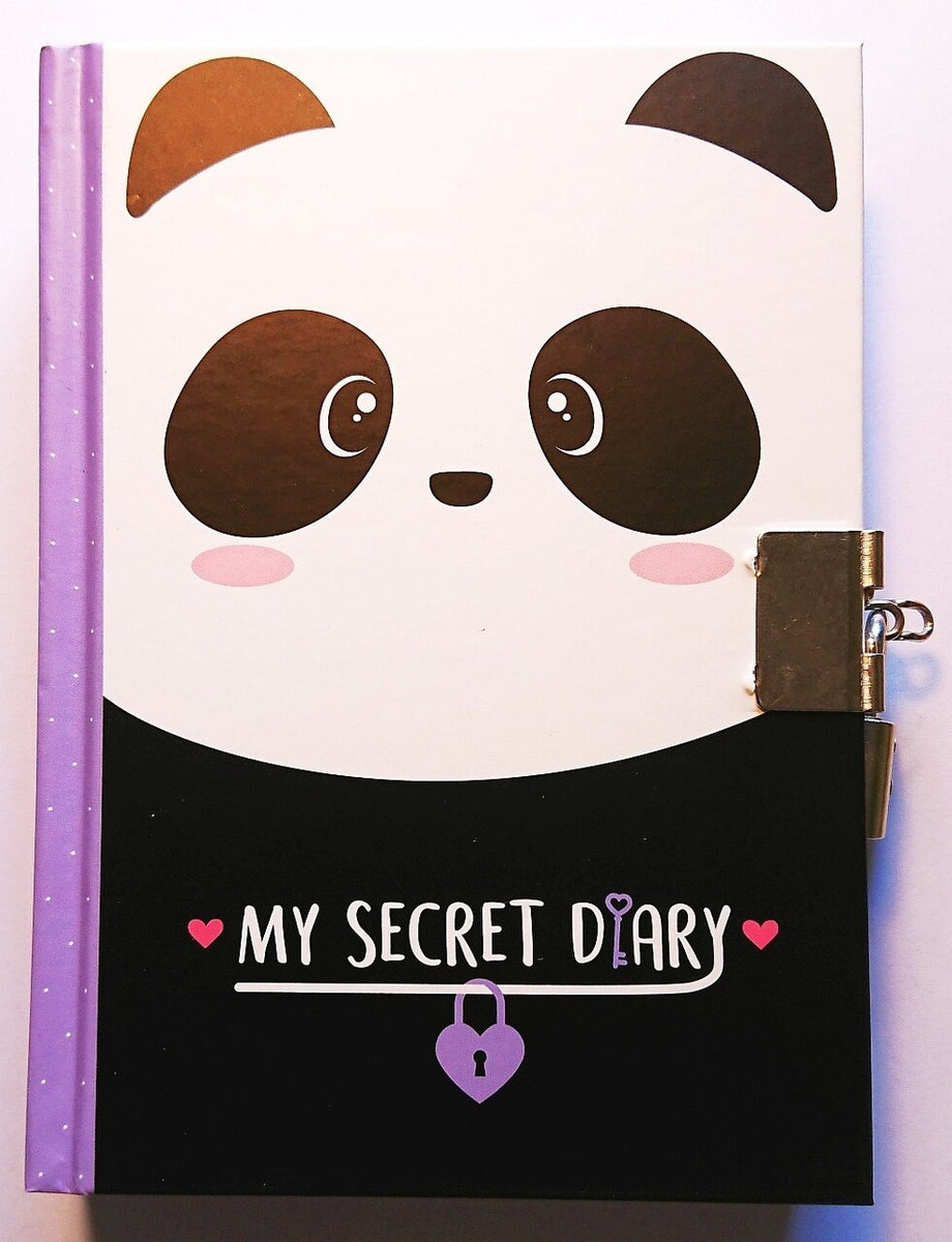 Journal intime fille panda avec cadenas carnet secret