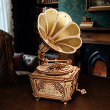 Charger l'image dans la galerie, ROKR Diva Gramophone - Vue de trois quarts du pavillon nacré
