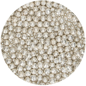 FunCakes Perles en Sucre Moelleuses - Metallic Silver - 55g