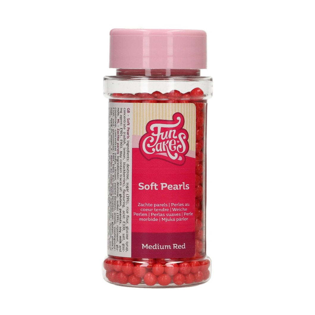 FunCakes Perles en Sucre Moelleuses - Rouge Brillant - 80g
