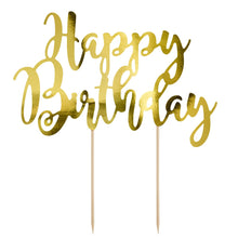 Charger l&#39;image dans la galerie, PartyDeco Cake Topper - Happy Birthday - Or
