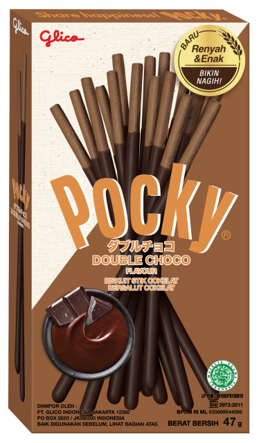 Pocky Biscuit Stick Double choco - Chocolat double, 47G (GLICO)