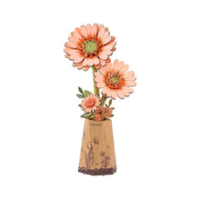 Charger l'image dans la galerie, Rowood Light Orange Gerbera - Gerberas en bois montés, vue détourée
