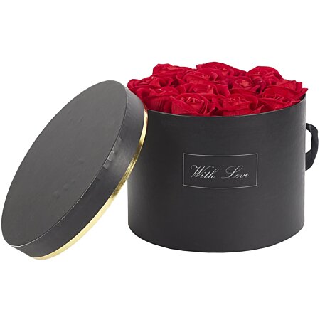 Boîte De 12 Roses Rouges Artificielles