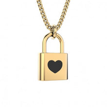 Charger l&#39;image dans la galerie, Collier plaqué or 18 carats CHOCLI &quot;love lock&quot; - cadenas avec cœur
