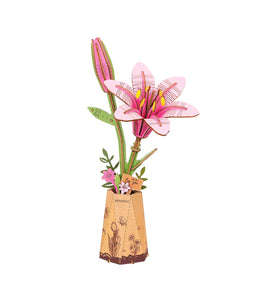 Puzzle 3D en bois à monter soi-même - Pink lily (ROWOOD)