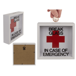 Tirelire cadre en bois - "Emergency Fund"