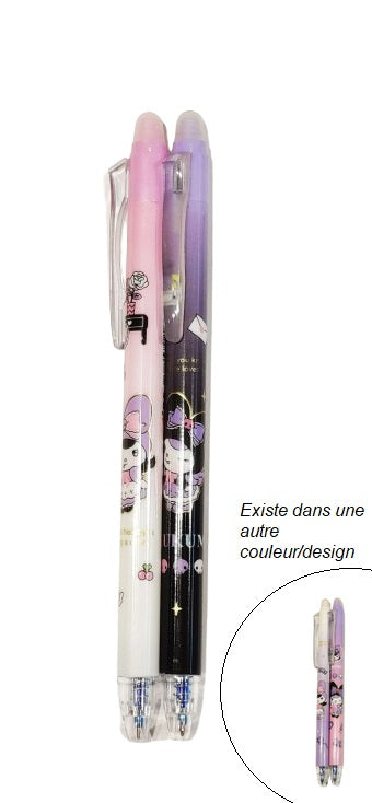 Stylos duo gommables - (autre couleur/design disponible, en aléatoire)