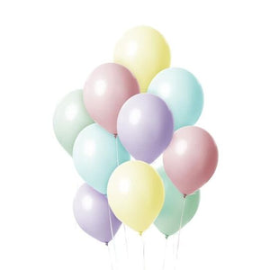 Ballon de baudruche x10 - 18 cm, couleurs pastel