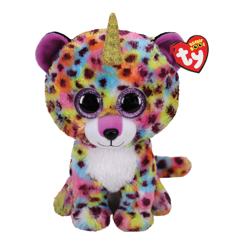 TY Beanie Boos Medium - GISELLE the Rainbow UniLeopard