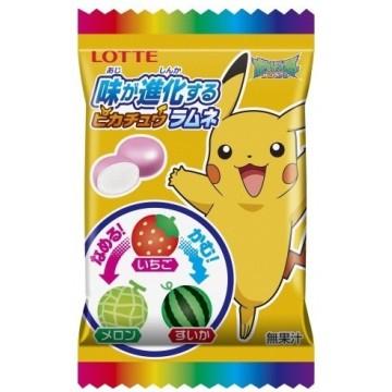 Bonbon Pikachu - Evolution de goût : fraise, melon, pastèque