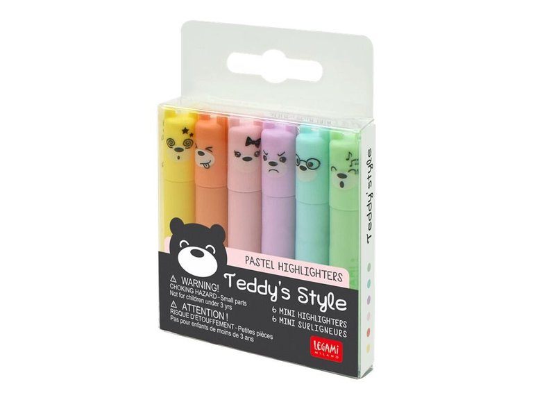 Surligneurs pastels - Teddy's Style x6 minis