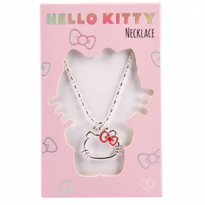 Collier tête Hello Kitty noeud rouge