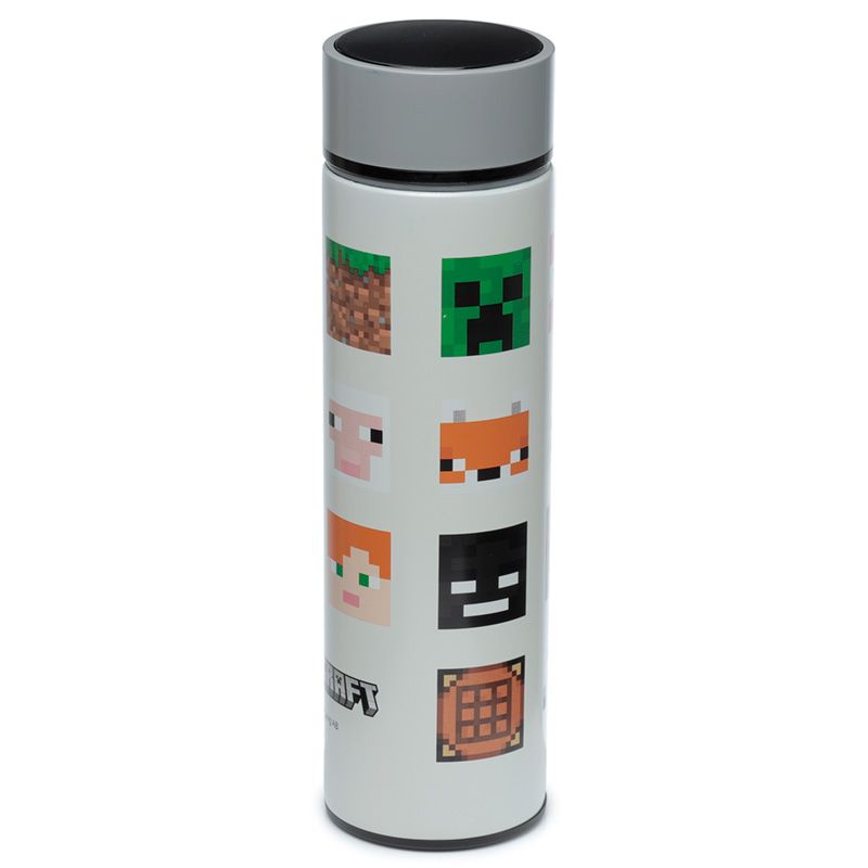 Gourde isolé en acier inoxydable avec thermomètre digital boissons chaudes  ou froides Personnages Minecraft Puckator Minecraft - Verres et carafes -  Art de la table