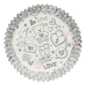 FunCakes Caissettes à Cupcakes -Love Doodle- pcs/48
