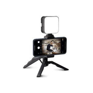 Lumière LED et micro sur trépied pour photos et vidéos