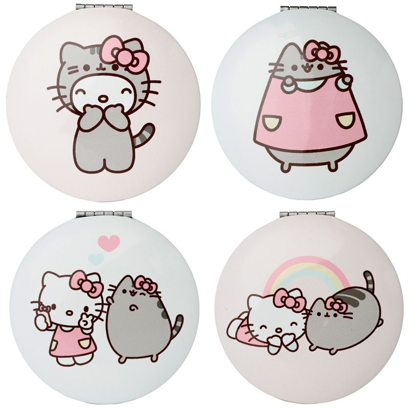 Miroir de Poche Hello Kitty & Pusheen - 4 designs disponibles (aléatoire)