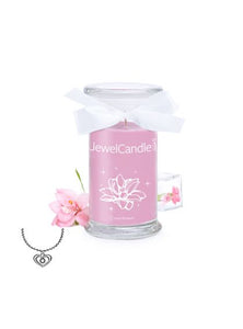 JewelCandle Iced Blossom - Bougie Parfumée avec Bijou Surprise en Argent (Collier)