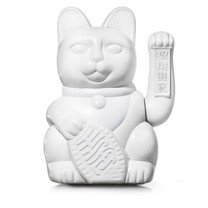 Chat porte-bonheur Maneki Neko - Blanc, H 30 cm