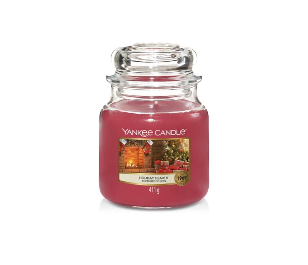 Yankee Candle - Moyenne jarre « Cheminée de Noël »