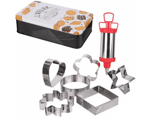 Kit pâtisserie boîte en métal avec emporte-pièces + seringue de remplissage - (LILI COOK)