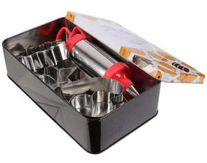 Kit pâtisserie boîte en métal avec emporte-pièces + seringue de remplissage - (LILI COOK)
